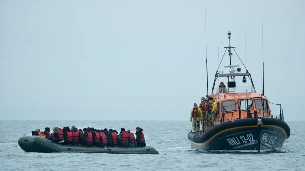 Small boat crossing the channel