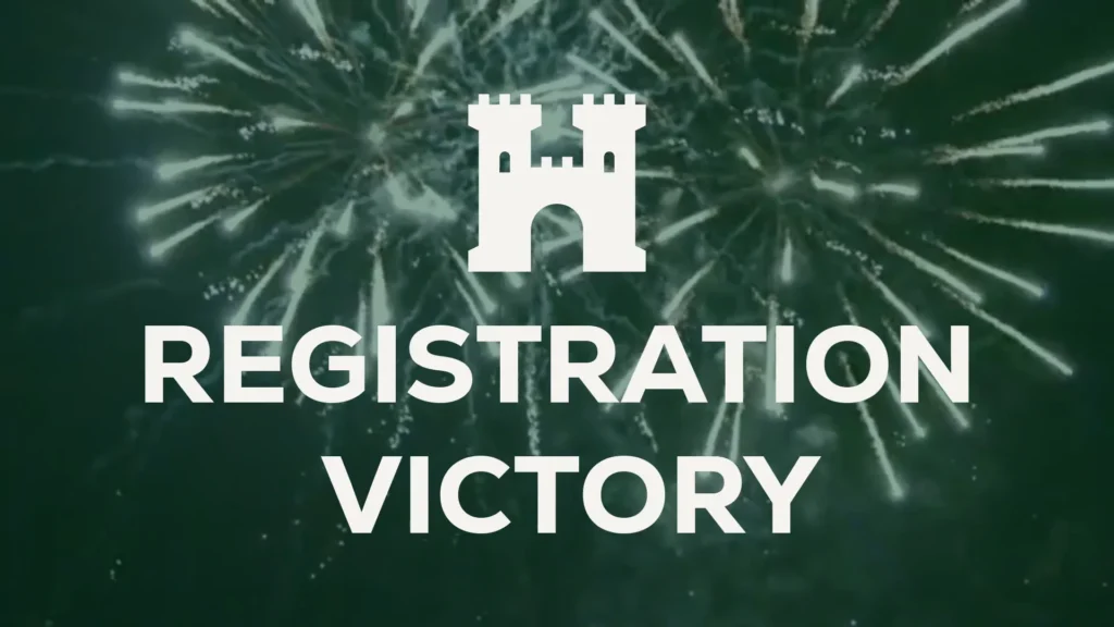Party registration victory!