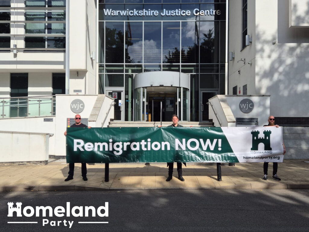 Banner Drop Outside Warwickshire Court